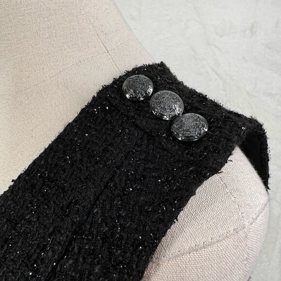 WHBM Metallic Tweed Dress Black Boucle Sheath Academia Career Preppy Size 10 - Picture 5 of 10